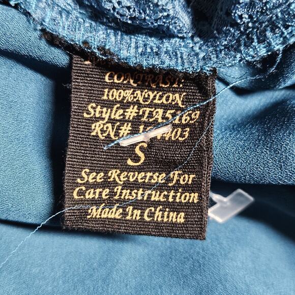 Blue Open Front Blouse Size Small - Picture 4 of 4